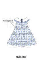 PO101 Blue easter bunny bow embroidery gingham collection