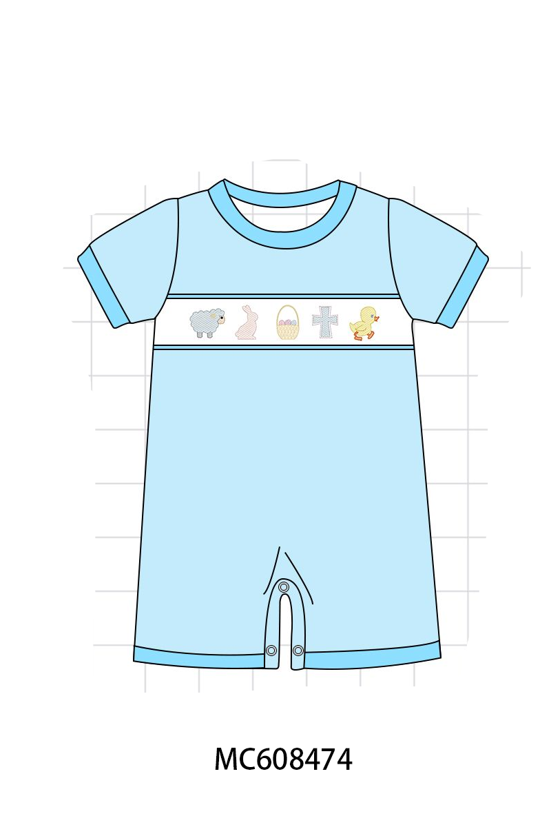 PO101 Pink&blue easter bunny embroidery collection