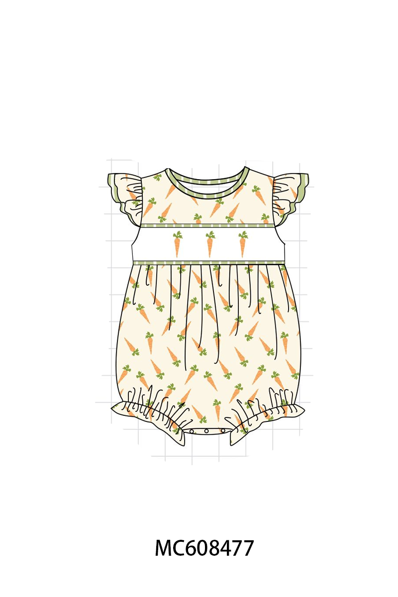 PO101 Green happy easter carrot embroidery collection