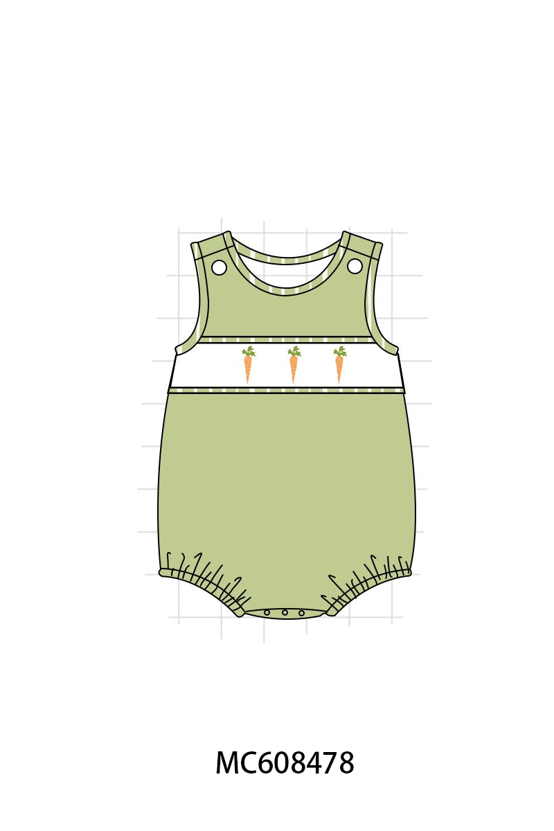PO101 Green happy easter carrot embroidery collection