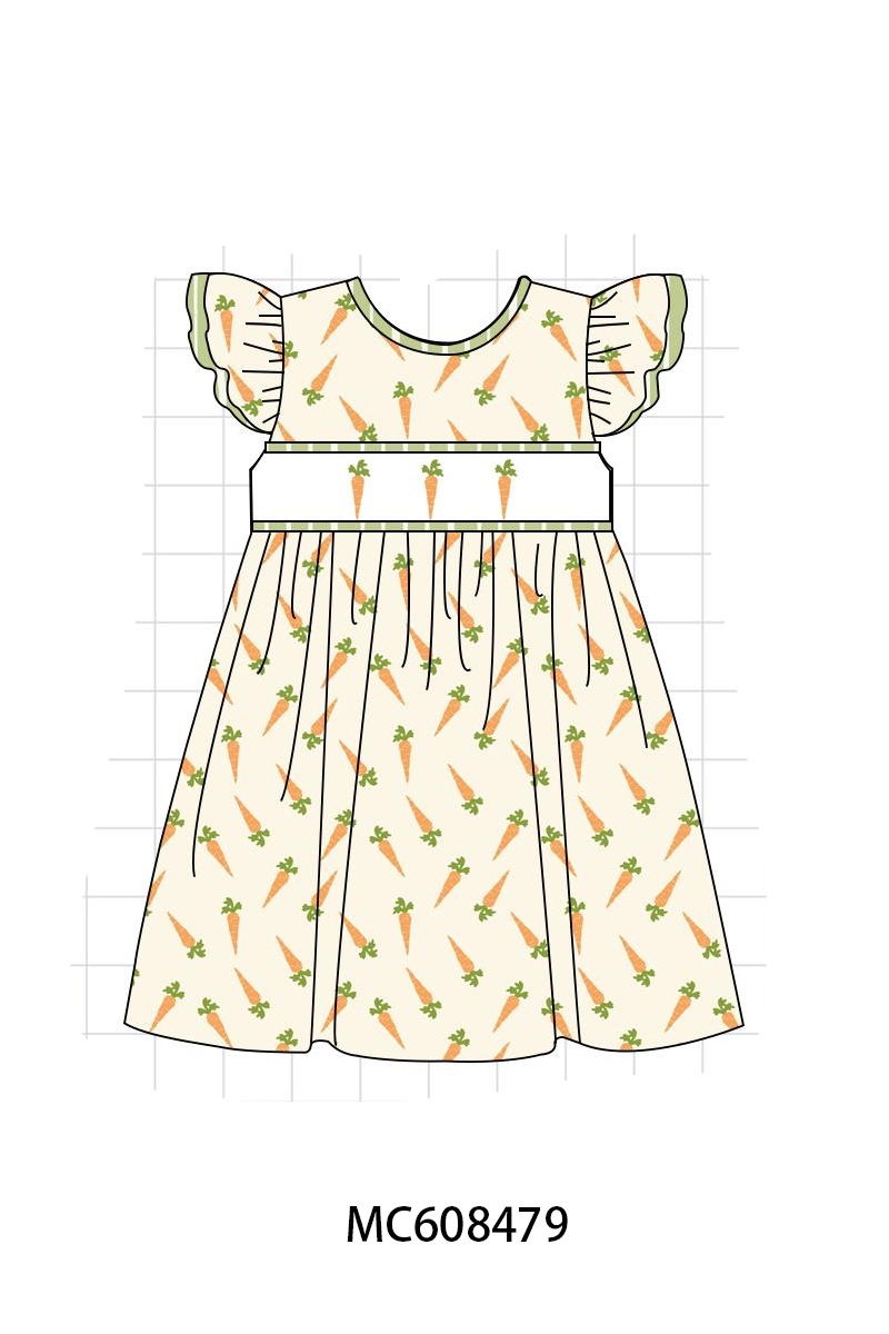 PO101 Green happy easter carrot embroidery collection