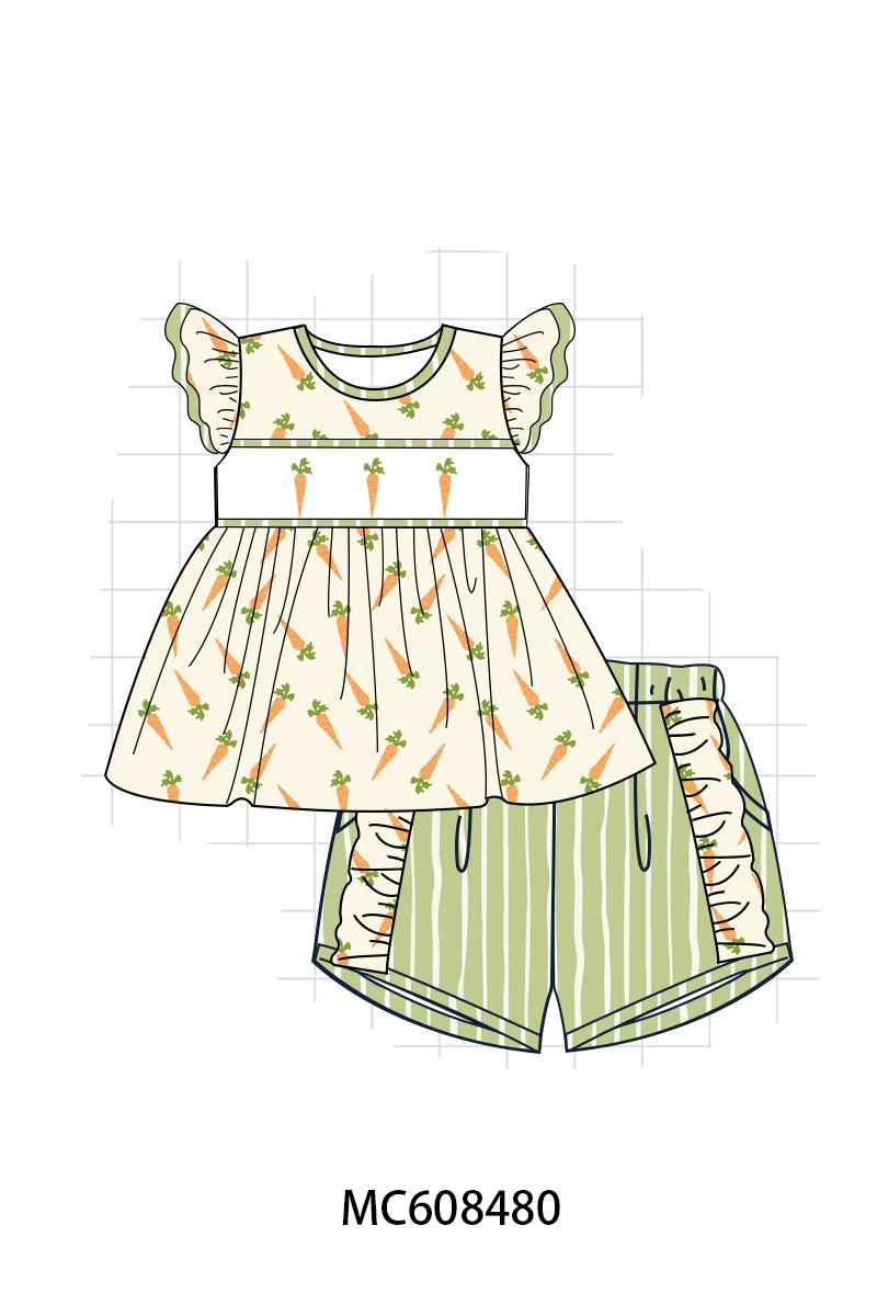 PO101 Green happy easter carrot embroidery collection
