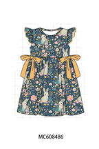 PO101 Navy bunny floral print ruffle collection