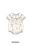 PO101 Brown easter cross bunny embroidery collection