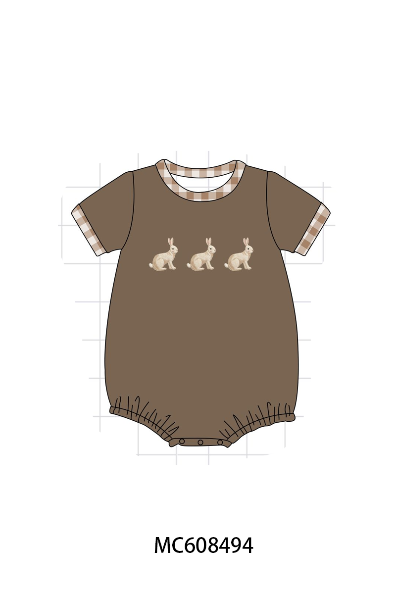 PO101 Brown easter cross bunny embroidery collection