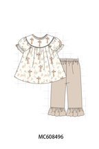 PO101 Brown easter cross bunny embroidery collection