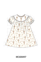 PO101 Brown easter cross bunny embroidery collection