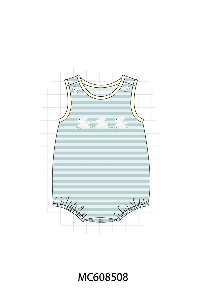 PO101 Easter bunny embroidery bow stripe collection