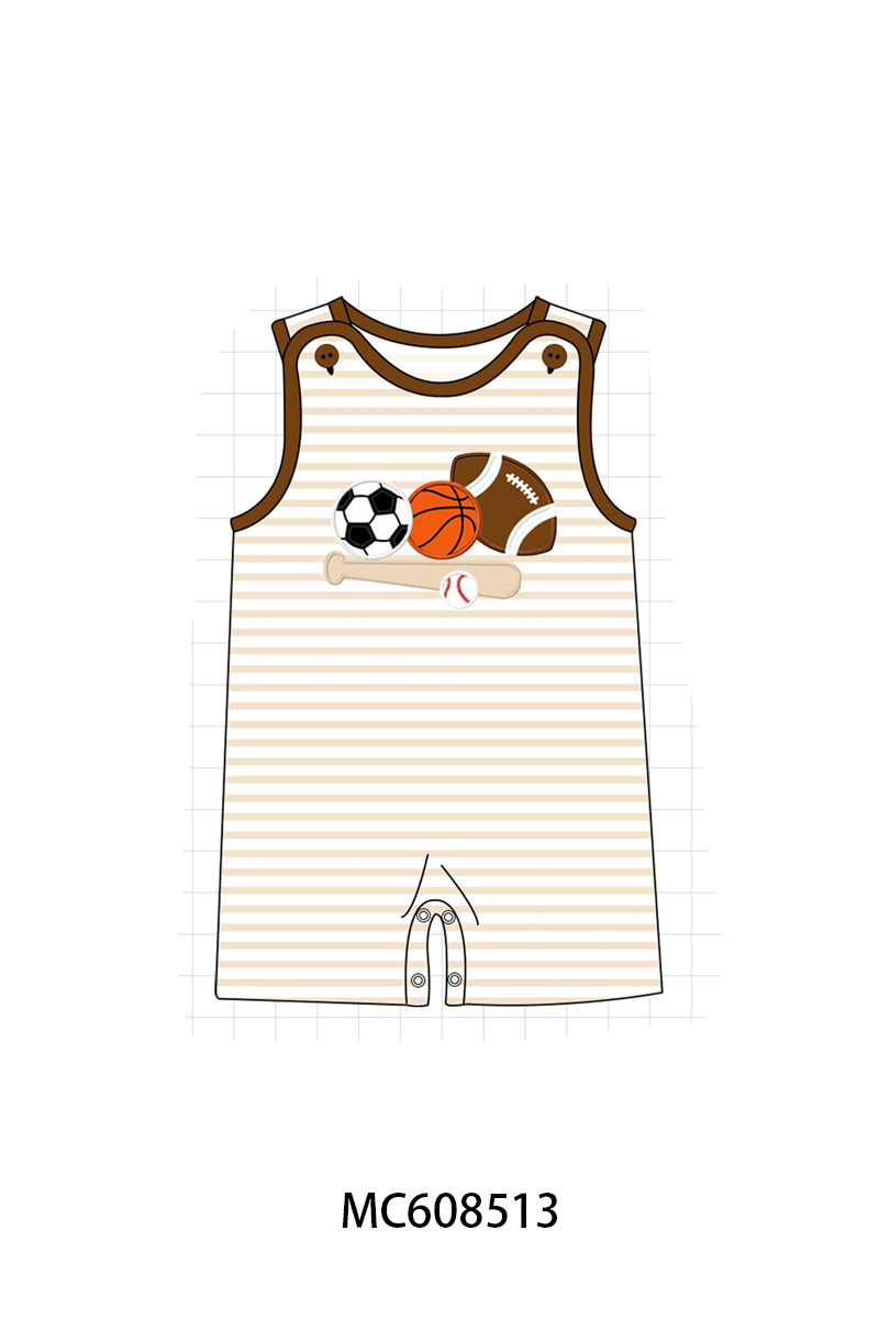 PO101 Brown ball applique stripe collection