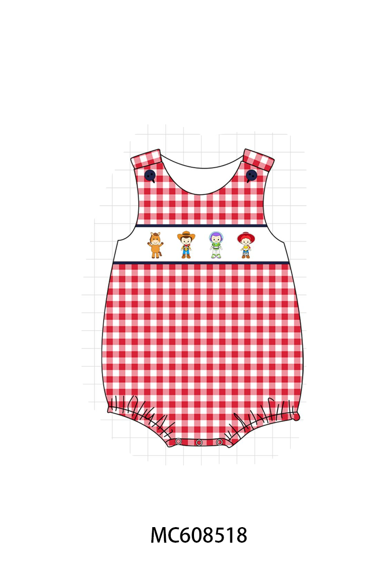 PO101 Navy toy story embroidery gingham collection