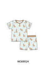 PO101 Blue easter bunny egg print bamboo collection