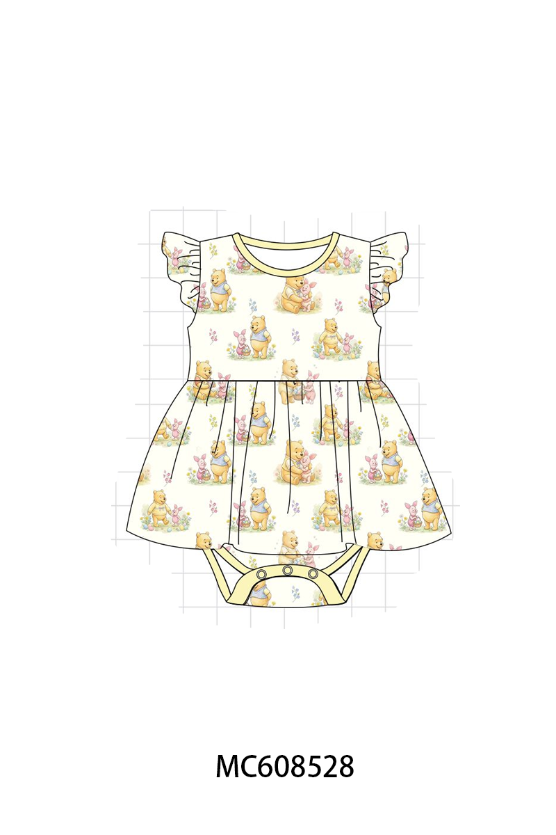 PO101 Yellow winnie bear print bamboo collection