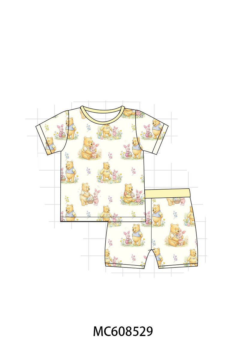 PO101 Yellow winnie bear print bamboo collection