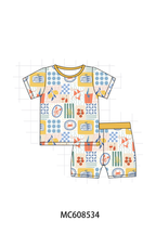 PO101 Mustard beach print bamboo collection