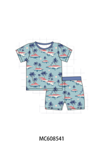 PO101 Teal palm print bamboo collection