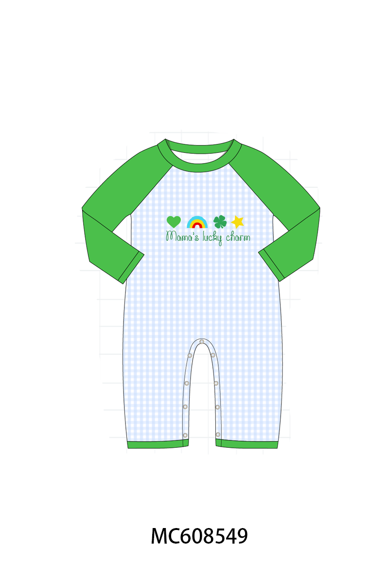 PO101 Pink St. Patricks day clover rainbow embroidery collection