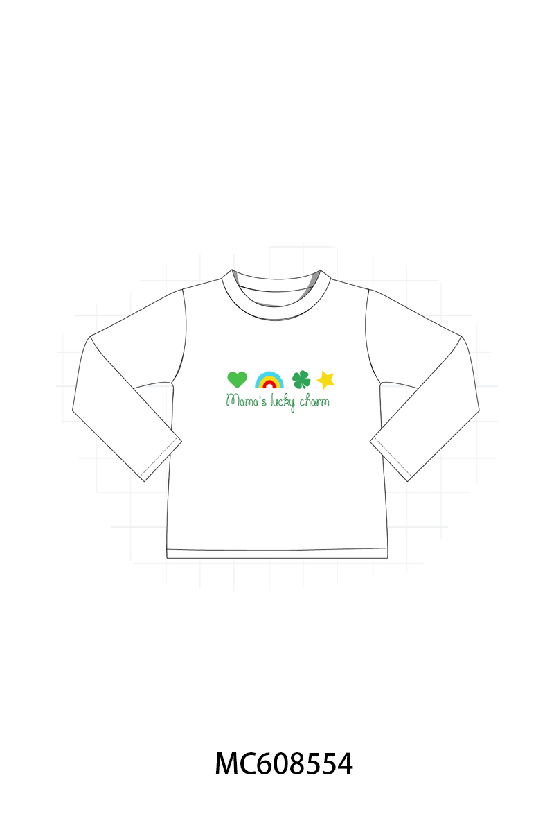 PO101 Pink St. Patricks day clover rainbow embroidery collection