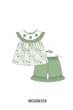 PO101 Sage smiling face clover embroidery collection