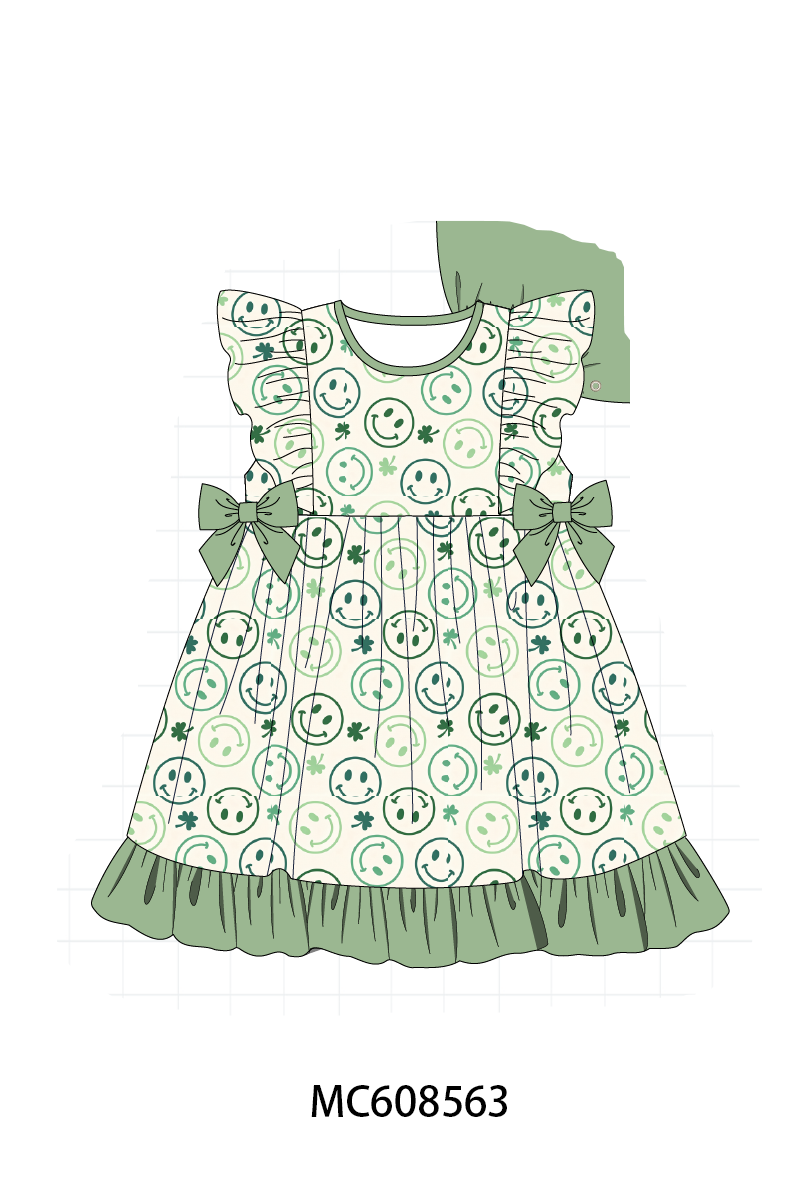 PO101 Sage smiling face clover embroidery collection