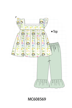 PO101 Sage St. Patricks Day clover bow print collection