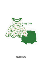PO101 Green clover print lace collection