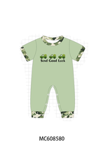 PO101 Pink&sage truck clover embroidery gingham collection