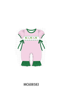 PO101 Pink&green clover rainbow smocked collection
