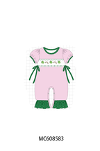 PO101 Pink&green clover rainbow smocked collection