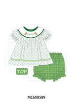 PO101 Green St. Patricks Day puppy clover embroidery plaid collection