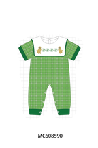 PO101 Green St. Patricks Day puppy clover embroidery plaid collection