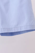 Blue plaid peter pan collar shorts set