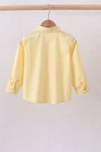 Beige bunny embroidery button down shirt
