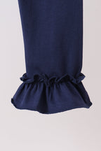 Navy ruffle pants