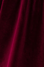 Maroon velvet ruffle dress