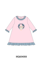 Pink turkey applique ruffle dress