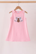 Pink turkey applique dress