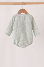 Beige turkey embroidery gingham bubble