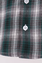Green plaid button down shirt
