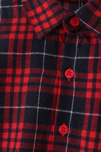 Red plaid button down shirt
