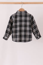 Black&white plaid button down shirt
