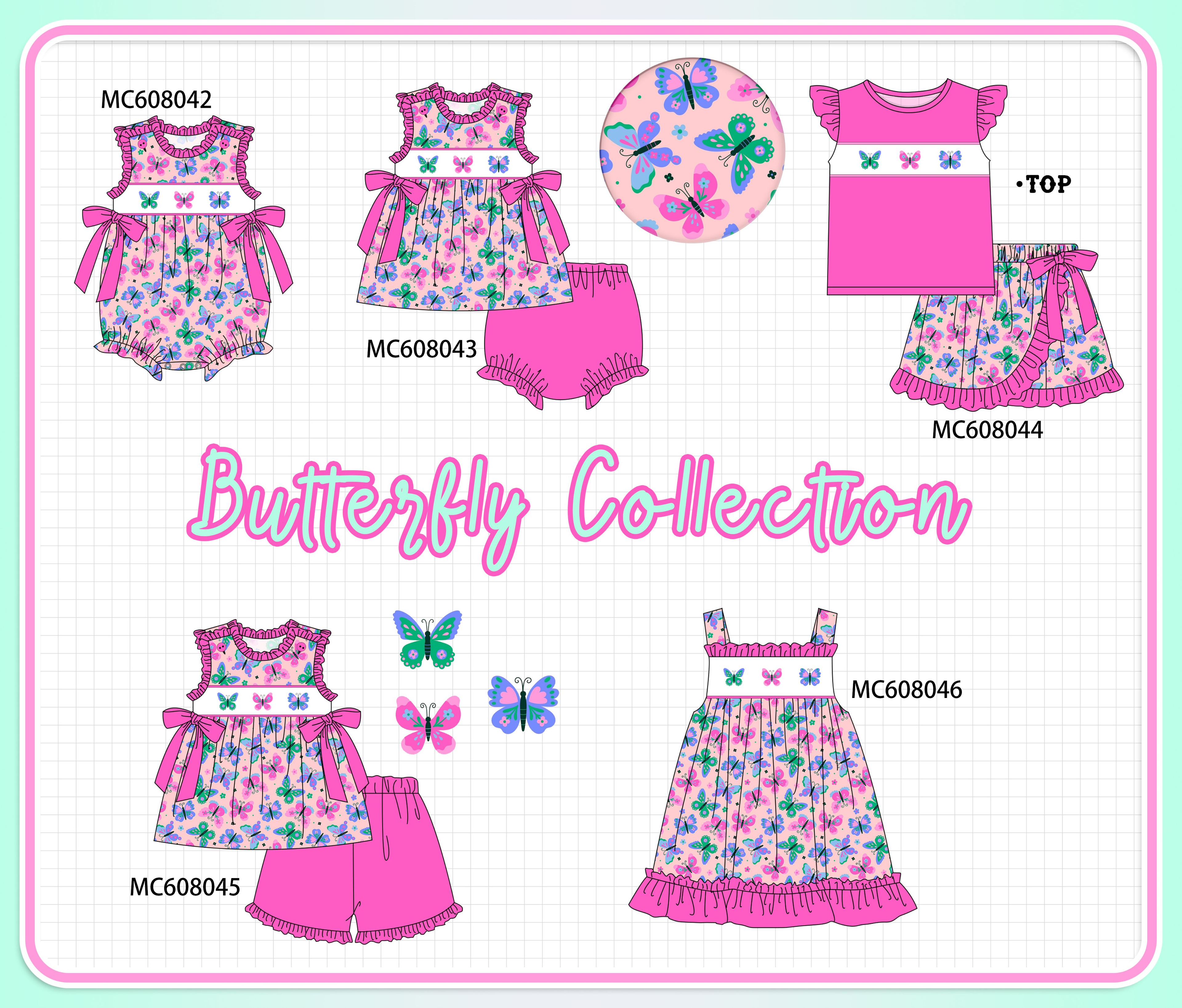 PO101 Magenta butterfly embroidery ruffle collection