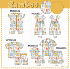 PO101 Mustard beach print bamboo collection