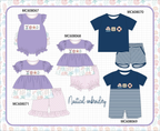 PO101 Navy&purple nautical embroidery collection