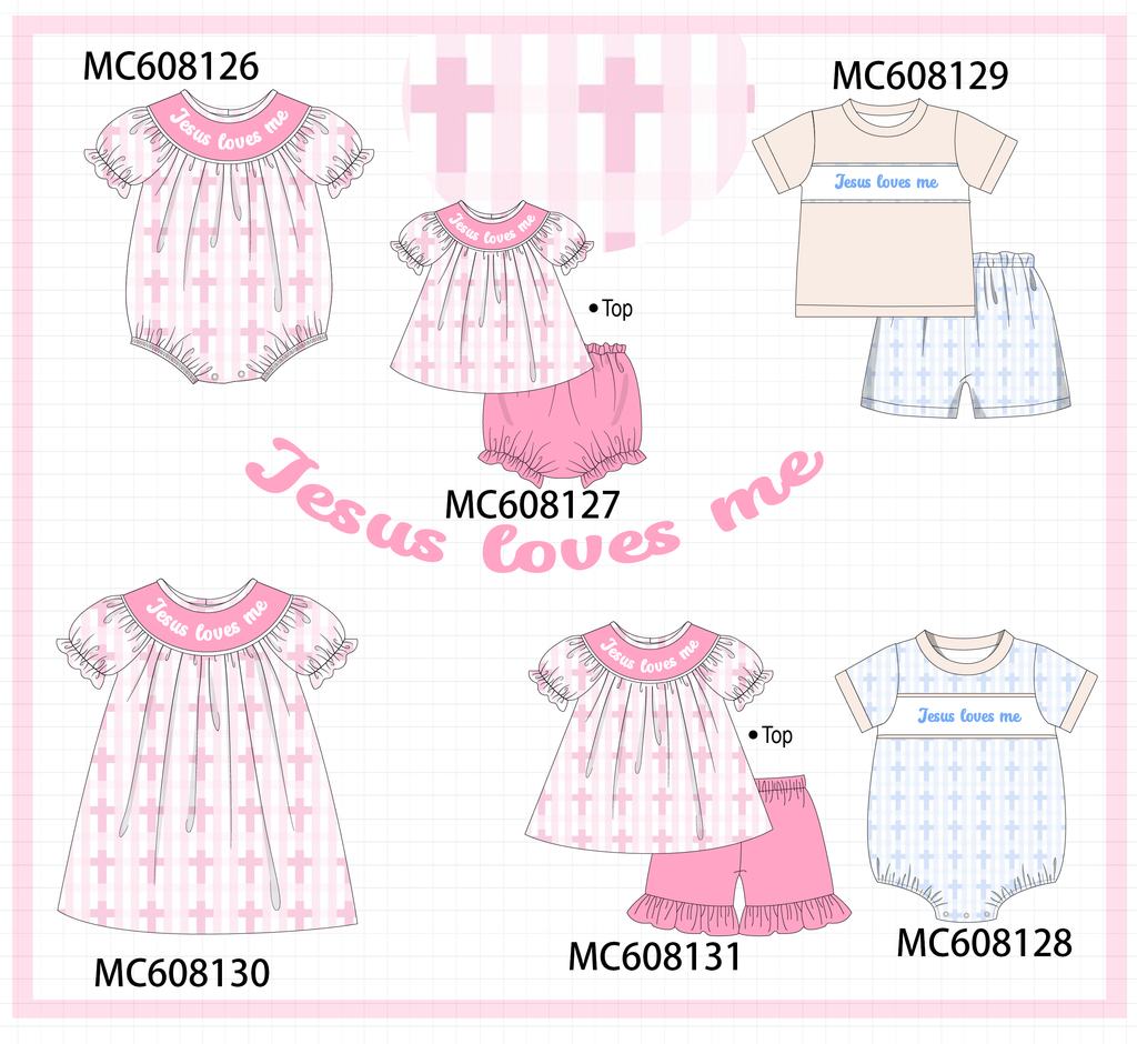 PO101 Pink Jesus Loves Me embroidery cross collection