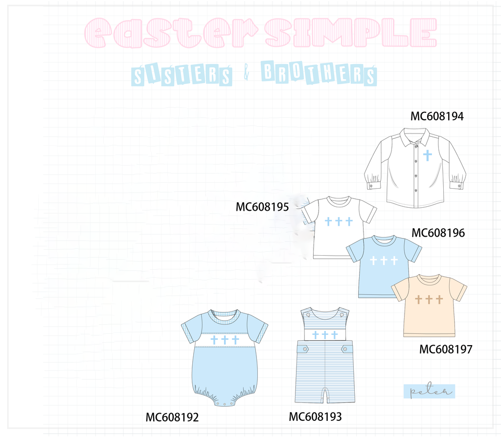 PO101 Pink&blue cross embroidery stripe collection 2