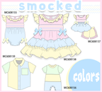 PO101 Pink color block smocked ruffle collection