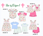 PO101 Pink cross he is risen embroidery floral collection