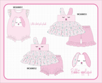 PO101 Pink easter bunny applique floral gingham collection