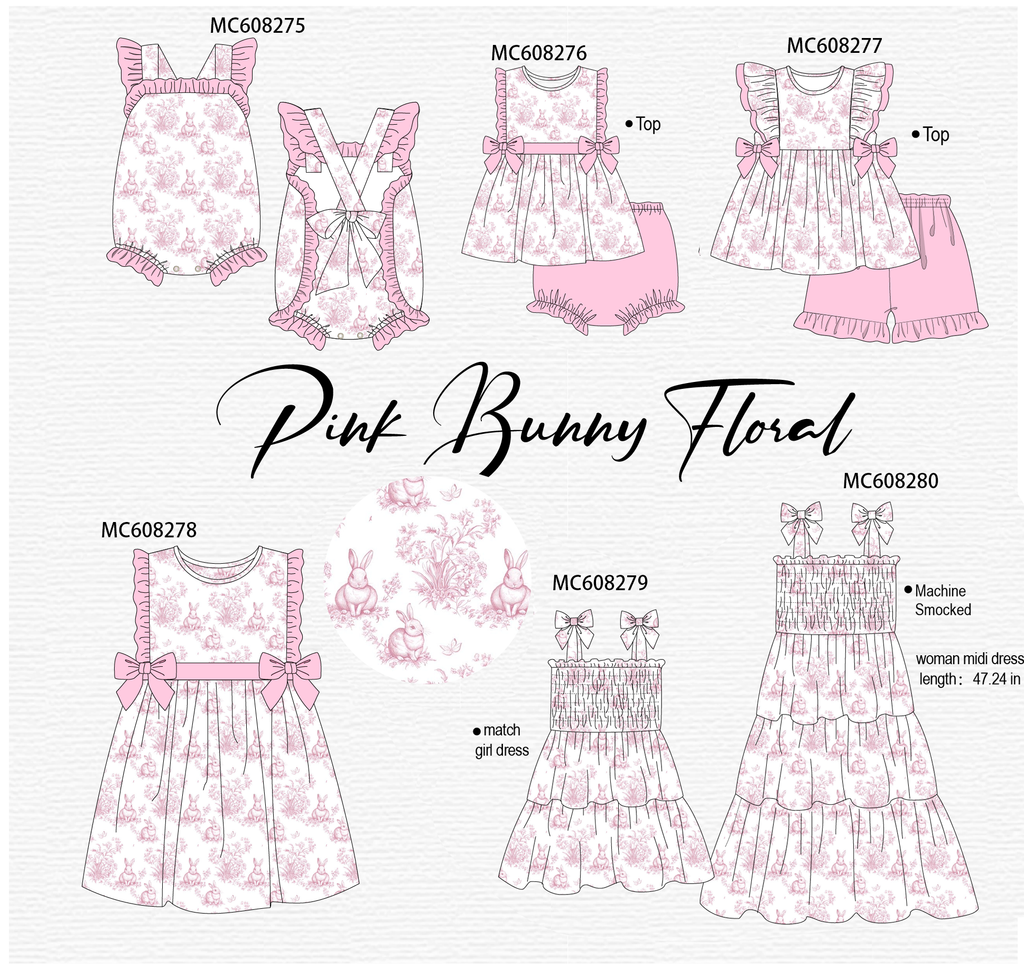 PO101 Pink easter bunny print ruffle collection
