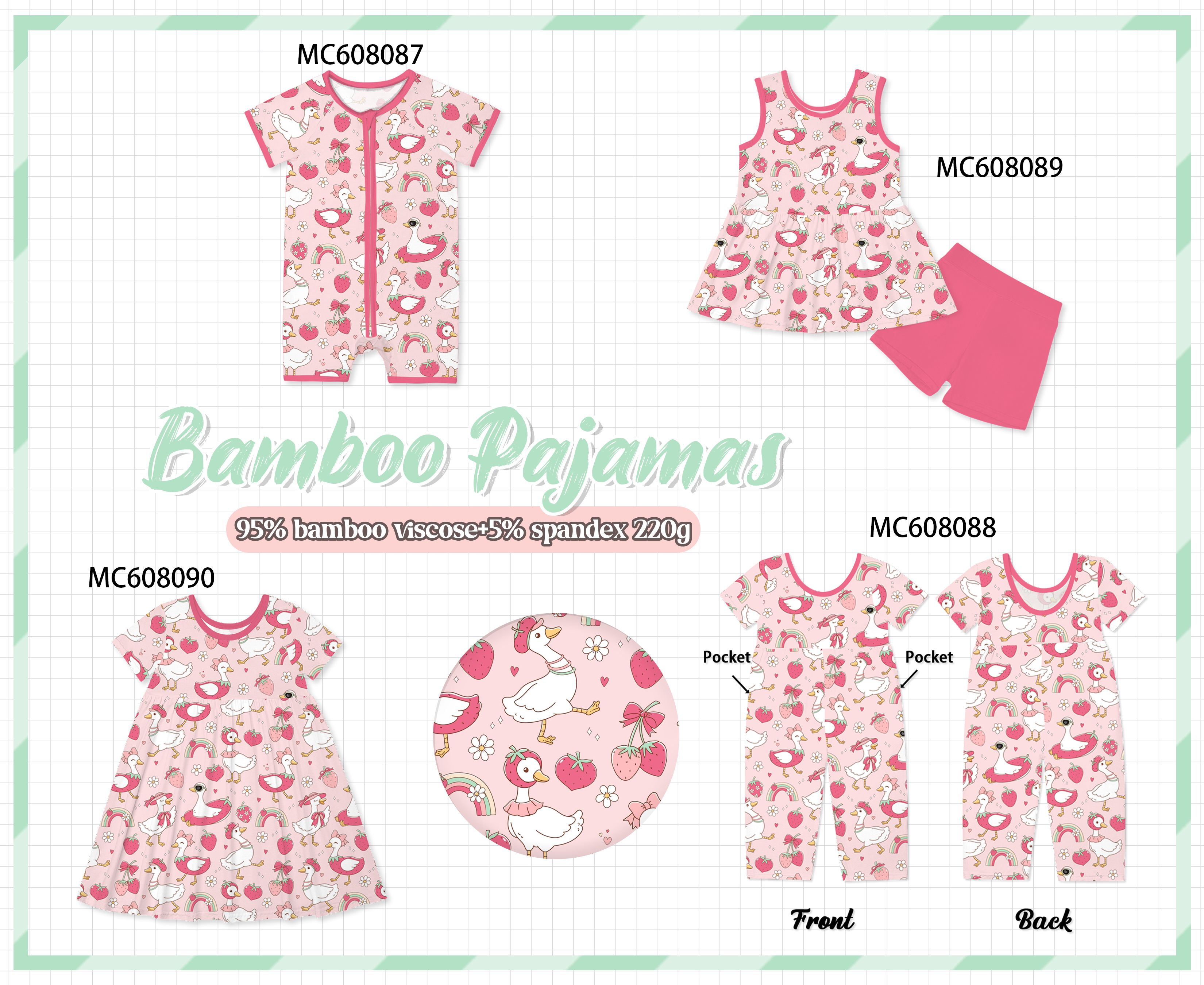 PO101 Pink goose bamboo collection